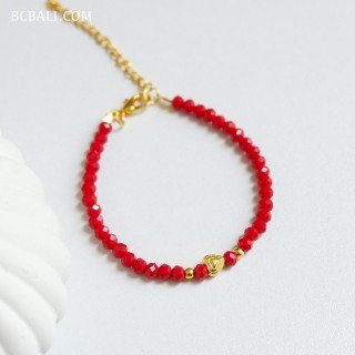 Handcrafted Crystal Beads Bracelet Love Charm Premium Design